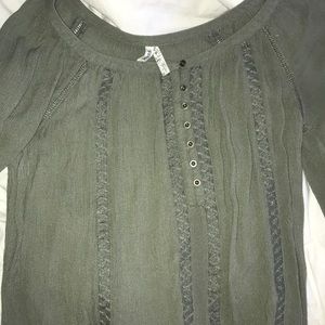 Green blouse button up